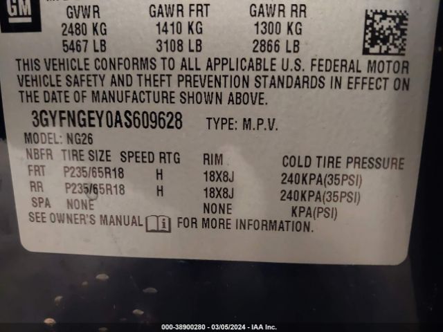 Photo 8 VIN: 3GYFNGEY0AS609628 - CADILLAC SRX 