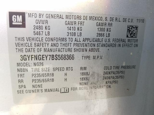 Photo 9 VIN: 3GYFNGEY7BS568366 - CADILLAC SRX 