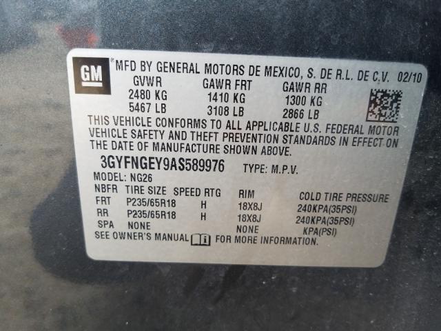 Photo 9 VIN: 3GYFNGEY9AS589976 - CADILLAC SRX 