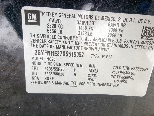 Photo 9 VIN: 3GYFNHE37DS519052 - CADILLAC SRX PERFOR 