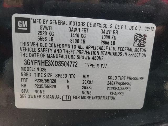 Photo 9 VIN: 3GYFNHE3XDS504772 - CADILLAC SRX PERFOR 