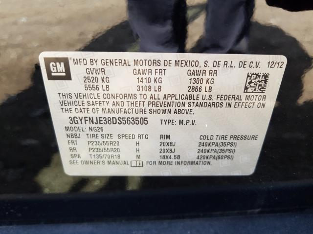 Photo 9 VIN: 3GYFNJE38DS563505 - CADILLAC SRX PREMIU 