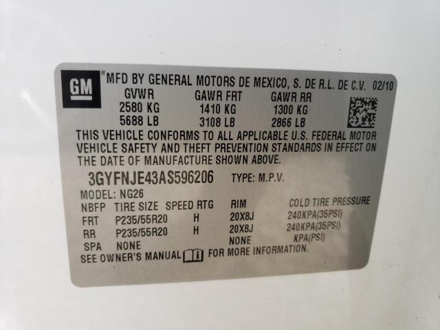 Photo 9 VIN: 3GYFNJE43AS596206 - CADILLAC SRX PERFOR 