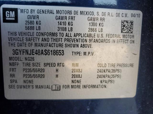 Photo 12 VIN: 3GYFNJE48AS618653 - CADILLAC SRX PERFOR 