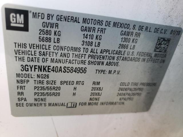 Photo 9 VIN: 3GYFNKE40AS584956 - CADILLAC SRX PREMIU 