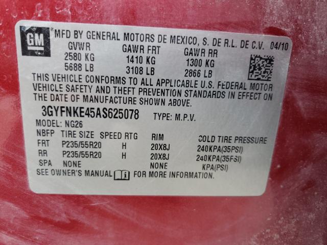 Photo 9 VIN: 3GYFNKE45AS625078 - CADILLAC SRX PREMIU 