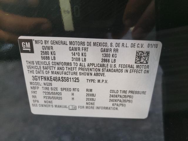 Photo 9 VIN: 3GYFNKE48AS581125 - CADILLAC SRX PREMIU 