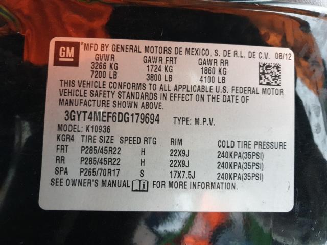 Photo 9 VIN: 3GYT4MEF6DG179694 - CADILLAC ESCALADE E 