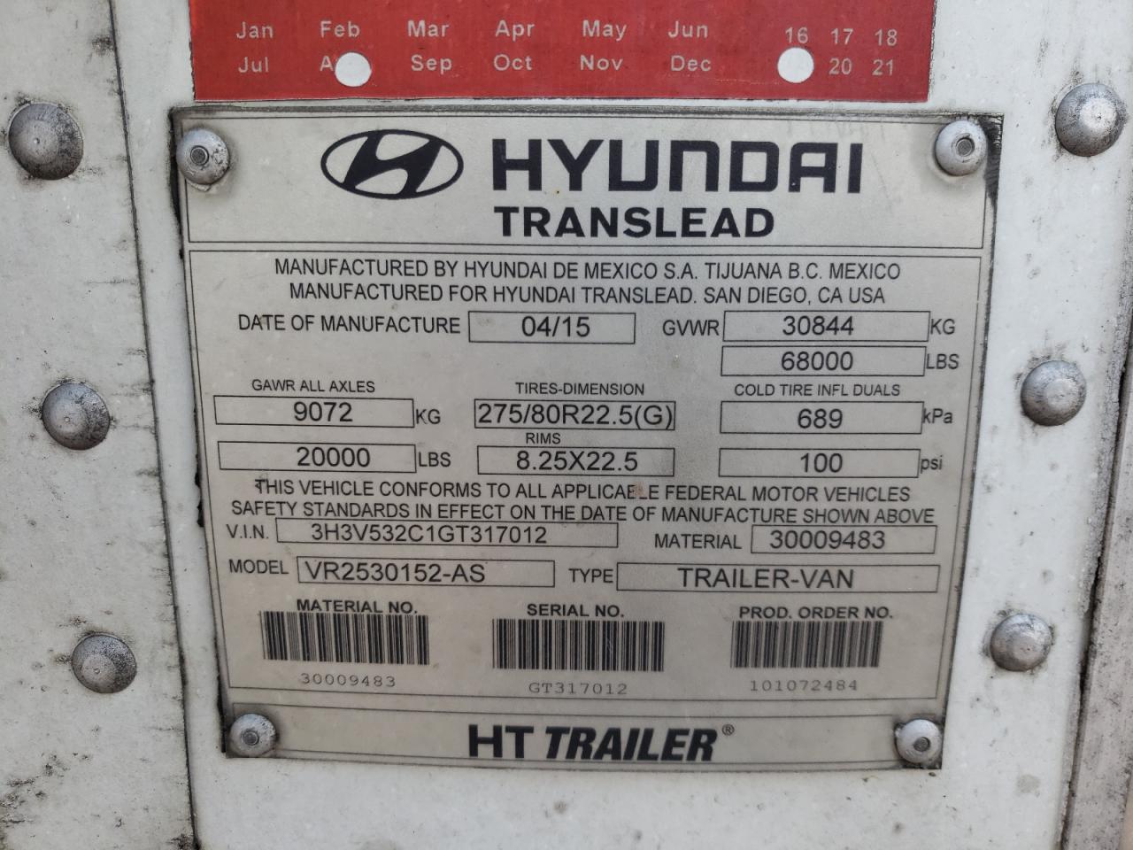 Photo 9 VIN: 3H3V532C1GT317012 - HYUNDAI NULL 