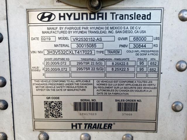 Photo 9 VIN: 3H3V532CXLT417023 - HYUNDAI TRAILER 