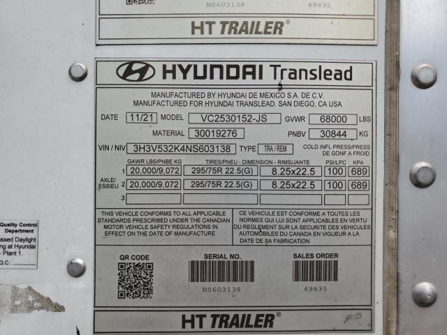 Photo 9 VIN: 3H3V532K4NS603138 - HYUNDAI TRANSLEAD 