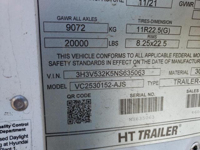 Photo 7 VIN: 3H3V532K5NS635063 - HYUNDAI TRAILER 