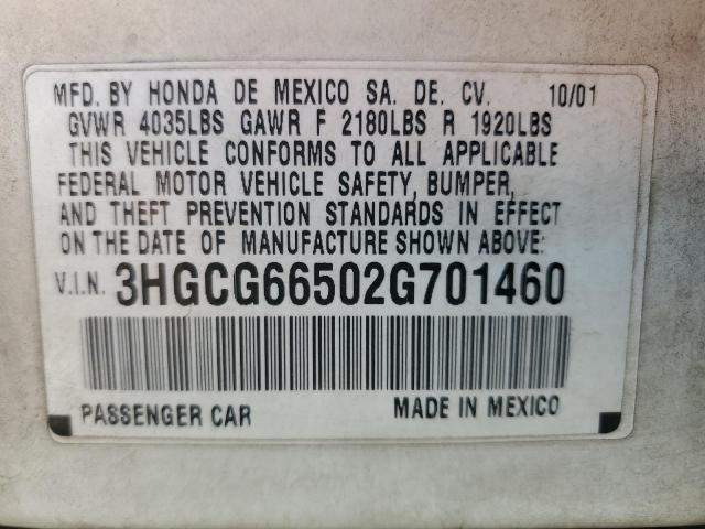 Photo 12 VIN: 3HGCG66502G701460 - HONDA ACCORD 