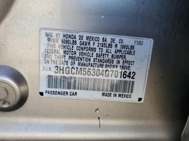 Photo 11 VIN: 3HGCM56304G701642 - HONDA ACCORD LX 