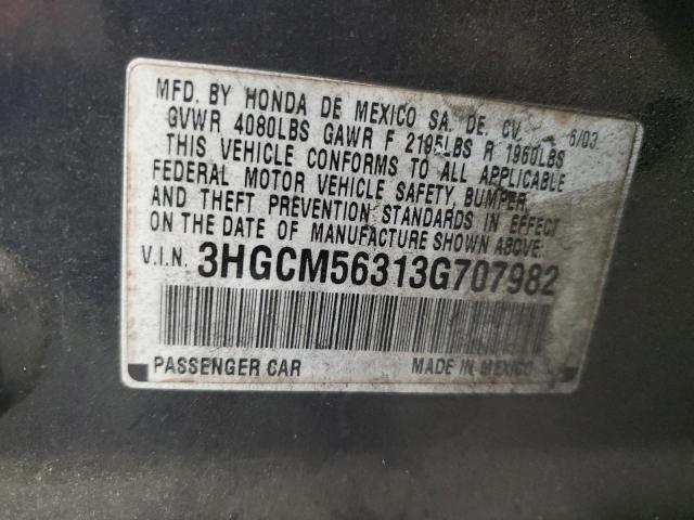 Photo 11 VIN: 3HGCM56313G707982 - HONDA ACCORD 