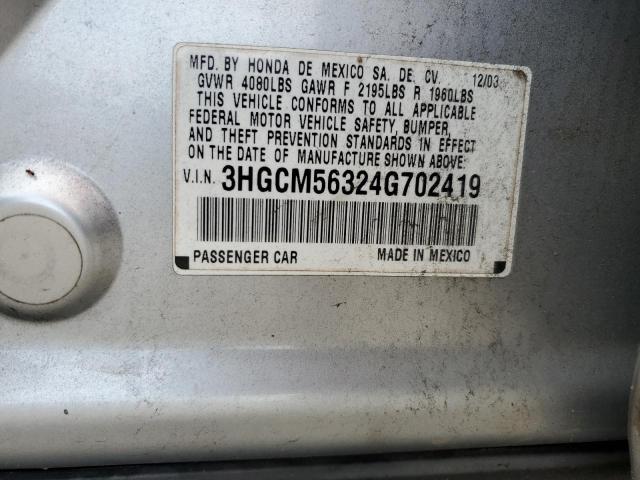 Photo 11 VIN: 3HGCM56324G702419 - HONDA ACCORD 