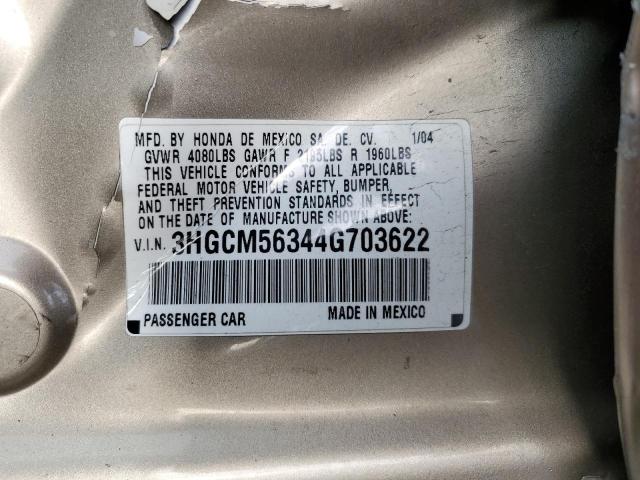 Photo 11 VIN: 3HGCM56344G703622 - HONDA ACCORD 