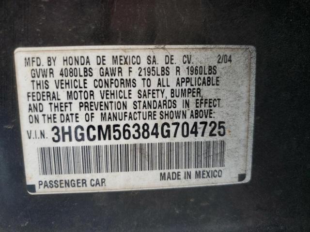 Photo 11 VIN: 3HGCM56384G704725 - HONDA ACCORD LX 