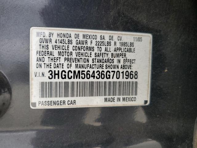 Photo 11 VIN: 3HGCM56436G701968 - HONDA ACCORD LX 