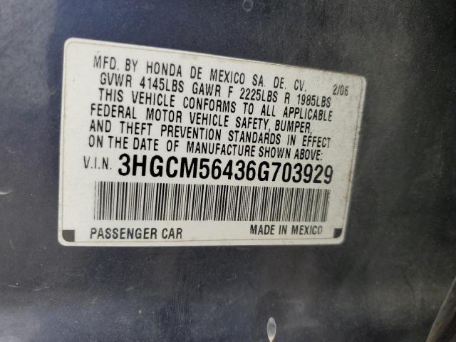 Photo 11 VIN: 3HGCM56436G703929 - HONDA ACCORD 