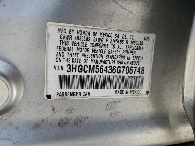 Photo 11 VIN: 3HGCM56436G706748 - HONDA ACCORD LX 