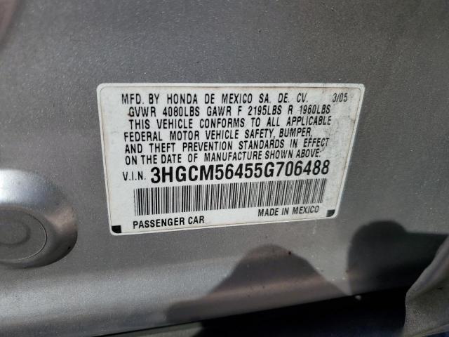 Photo 11 VIN: 3HGCM56455G706488 - HONDA ACCORD LX 