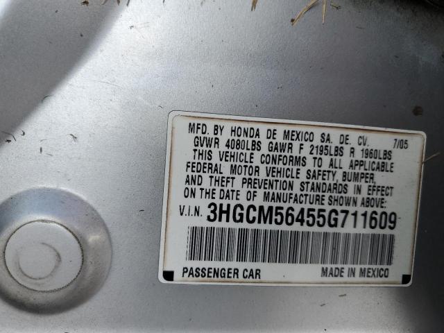 Photo 11 VIN: 3HGCM56455G711609 - HONDA ACCORD LX 