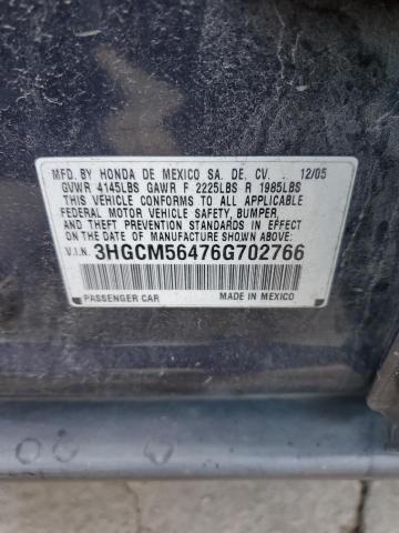 Photo 11 VIN: 3HGCM56476G702766 - HONDA ACCORD 