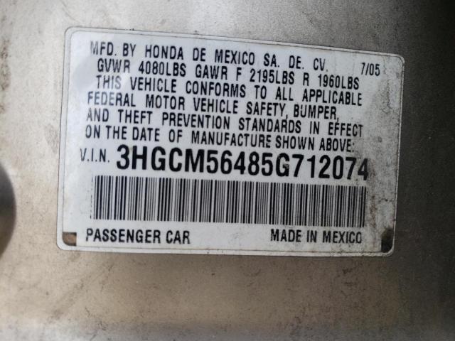 Photo 11 VIN: 3HGCM56485G712074 - HONDA ACCORD LX 