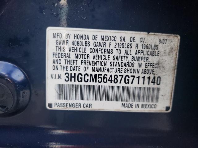 Photo 11 VIN: 3HGCM56487G711140 - HONDA ACCORD 