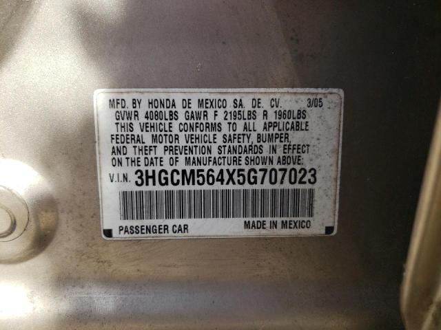 Photo 11 VIN: 3HGCM564X5G707023 - HONDA ACCORD LX 