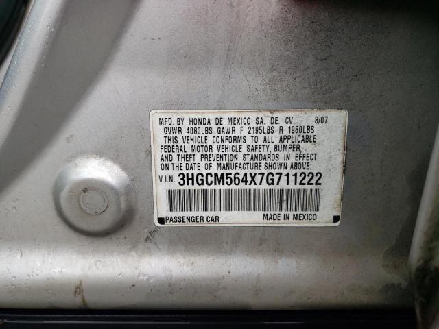 Photo 11 VIN: 3HGCM564X7G711222 - HONDA ACCORD LX 