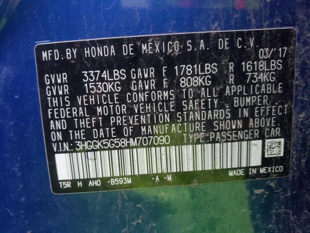 Photo 9 VIN: 3HGGK5G58HM707090 - HONDA FIT LX 