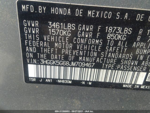 Photo 8 VIN: 3HGGK5G68JM709467 - HONDA FIT 