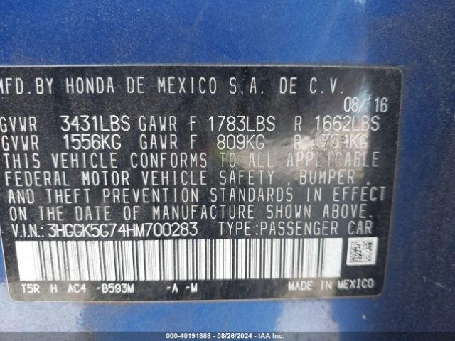 Photo 8 VIN: 3HGGK5G74HM700283 - HONDA FIT 