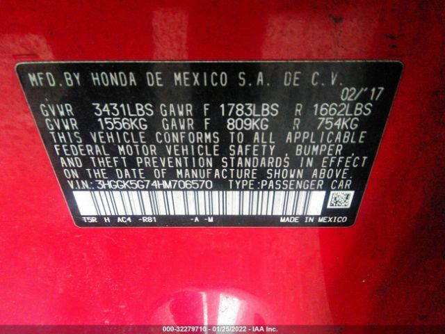 Photo 8 VIN: 3HGGK5G74HM706570 - HONDA FIT 