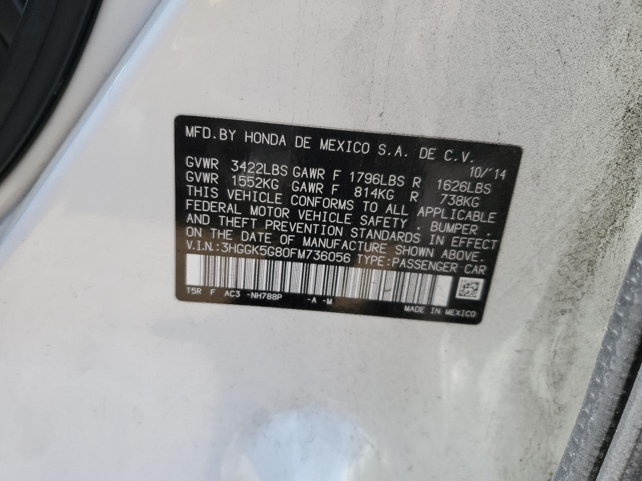 Photo 12 VIN: 3HGGK5G80FM736056 - HONDA FIT 