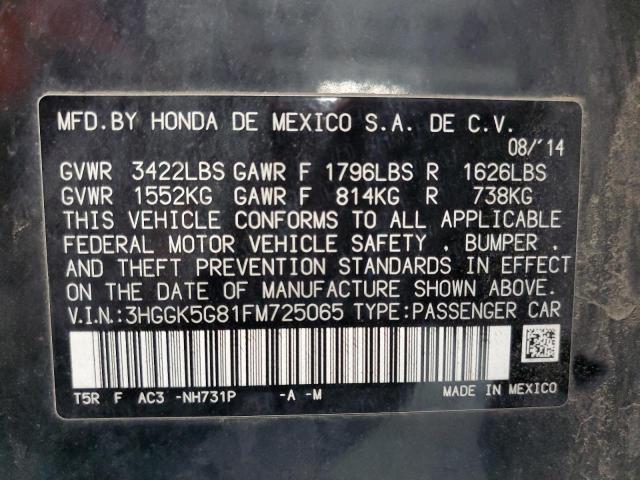 Photo 11 VIN: 3HGGK5G81FM725065 - HONDA FIT EX 