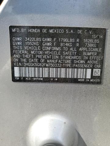 Photo 11 VIN: 3HGGK5G82FM750332 - HONDA FIT EX 