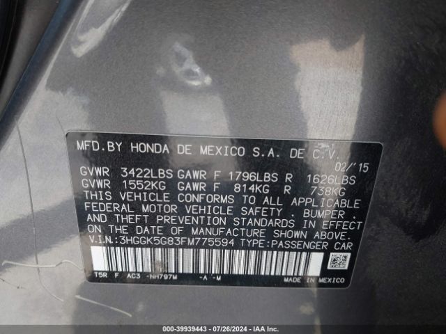 Photo 8 VIN: 3HGGK5G83FM775594 - HONDA FIT 