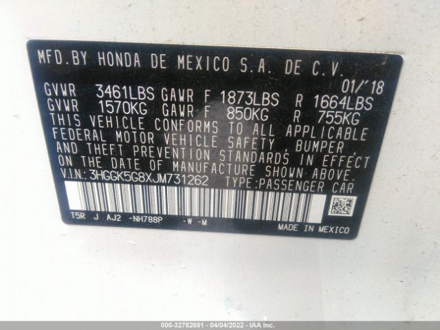 Photo 8 VIN: 3HGGK5G8XJM731262 - HONDA FIT 