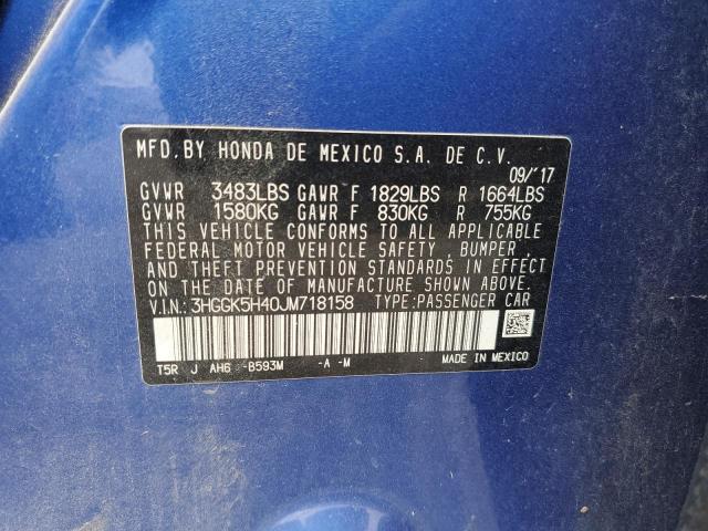 Photo 11 VIN: 3HGGK5H40JM718158 - HONDA FIT 