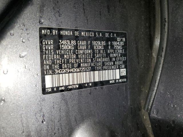 Photo 11 VIN: 3HGGK5H40KM725127 - HONDA FIT LX 