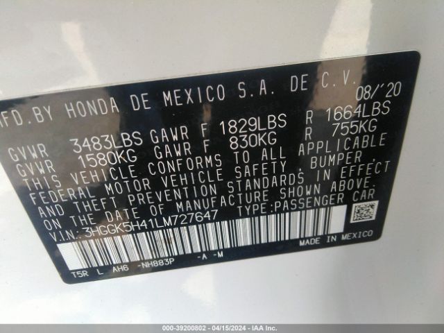 Photo 8 VIN: 3HGGK5H41LM727647 - HONDA FIT 