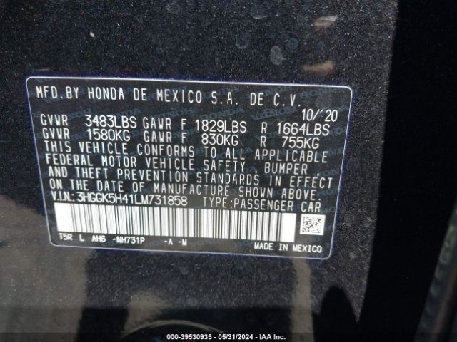 Photo 8 VIN: 3HGGK5H41LM731858 - HONDA FIT 