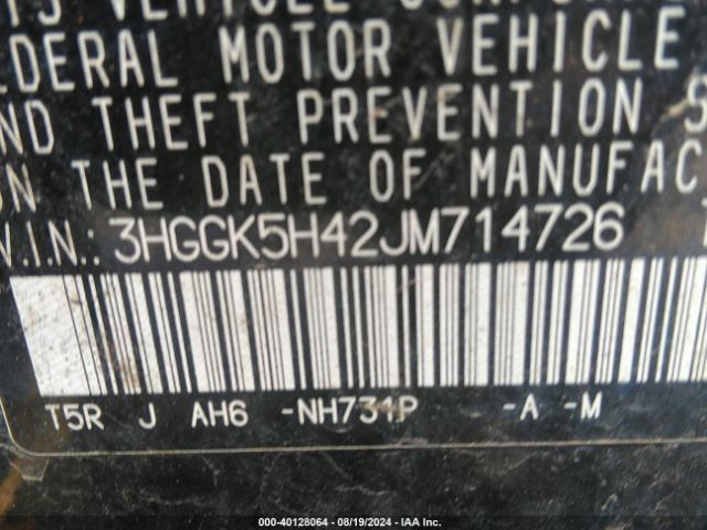 Photo 8 VIN: 3HGGK5H42JM714726 - HONDA FIT 