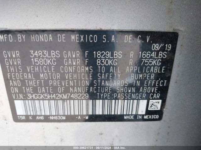 Photo 8 VIN: 3HGGK5H42KM748229 - HONDA FIT 