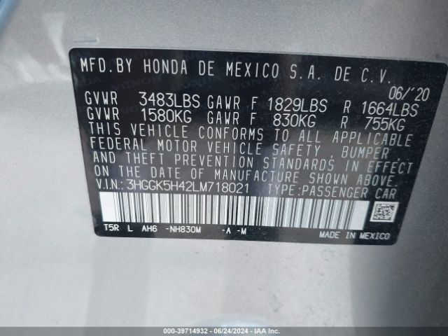 Photo 8 VIN: 3HGGK5H42LM718021 - HONDA FIT 