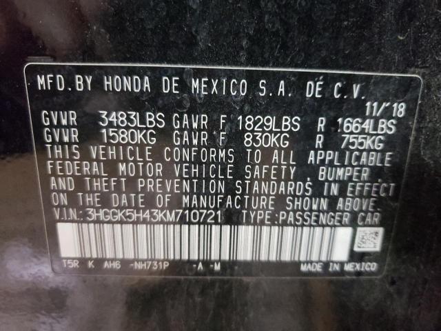 Photo 12 VIN: 3HGGK5H43KM710721 - HONDA FIT LX 