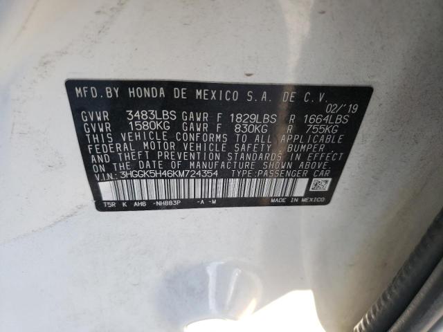 Photo 12 VIN: 3HGGK5H46KM724354 - HONDA FIT LX 